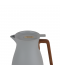 Gray coffee and tea thermos set with wooden handle - 1 liter + 1 liter - press Gray coffee and tea thermos set with wooden handle - 1 liter + 1 liter - press