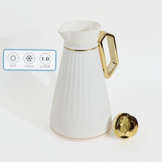 Sugar Tea Thermos with Handle and Golden Touches 1 Liter - 2SS02-2244