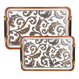 Wooden tabasi set with a distinctive and elegant design - 2 pieces - 2SS6-653