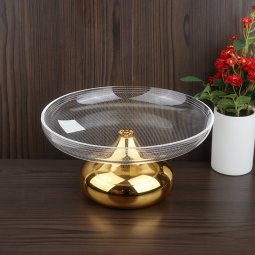 صحن  تقديم ذهبي و اكريلك 22 × 25 سم - 2SS7-1546