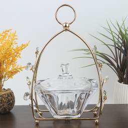 Glass sweet carrier with a modern design - gold
