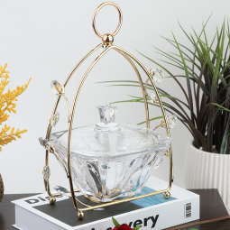 Glass sweet carrier with a modern design - gold