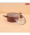 Purple aluminum pot with a transparent heat-resistant glass lid, modern design, 20 cm – 2M1A400062 Purple aluminum pot with a transparent heat-resistant glass lid, modern design, 20 cm – 2M1A400062