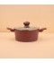 Purple aluminum pot with a transparent heat-resistant glass lid, modern design, 20 cm – 2M1A400062