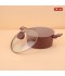 Purple aluminum pot with a transparent heat-resistant glass lid, modern design, 24 cm – 2M1A400063 Purple aluminum pot with a transparent heat-resistant glass lid, modern design, 24 cm – 2M1A400063