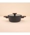 Black Aluminum Pot with Transparent Heat-Resistant Glass Lid – Size 22 cm – 2S1A00328 Black Aluminum Pot with Transparent Heat-Resistant Glass Lid – Size 22 cm – 2S1A00328