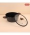 Black Aluminum Pot with Transparent Heat-Resistant Glass Lid, 26 cm - 2S1A00330 Black Aluminum Pot with Transparent Heat-Resistant Glass Lid, 26 cm - 2S1A00330