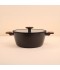 Black Aluminum Pot with Transparent Heat-Resistant Glass Lid, 26 cm - 2S1A00330 Black Aluminum Pot with Transparent Heat-Resistant Glass Lid, 26 cm - 2S1A00330