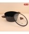 Black Aluminum Pot with Transparent Heat-Resistant Glass Lid – Size 28 cm – 2S1A00331 Black Aluminum Pot with Transparent Heat-Resistant Glass Lid – Size 28 cm – 2S1A00331