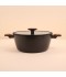 Black Aluminum Pot with Transparent Heat-Resistant Glass Lid – Size 28 cm – 2S1A00331 Black Aluminum Pot with Transparent Heat-Resistant Glass Lid – Size 28 cm – 2S1A00331