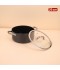 Black aluminum pot with a clear heat-resistant glass lid – 20 cm – 2S1A200294 Black aluminum pot with a clear heat-resistant glass lid – 20 cm – 2S1A200294