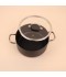 Black aluminum pot with a clear heat-resistant glass lid – Size 22 cm – 2S1A200295