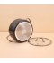 Black aluminum pot with a clear heat-resistant glass lid – Size 22 cm – 2S1A200295