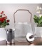 Glass tea pot with wood handle - transparent striped - 1.4L Glass tea pot with wood handle - transparent striped - 1.4L