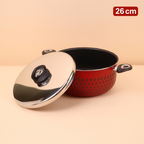 26cm Teflon saucepan with stainless steel lid - 2S1A00263 26cm Teflon saucepan with stainless steel lid - 2S1A00263