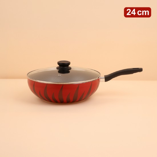 طاوة ألمنيوم بغطاء زجاجي 24 سم - 2S1A400241