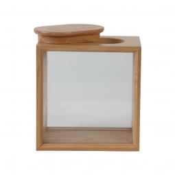 علب بهارات خشب على زجاج - الحجم صغير -2SS02-986
