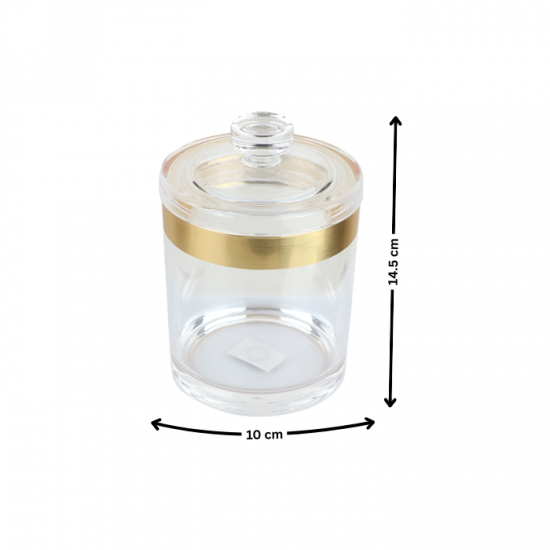 Elegant Storage Box - Transparent Gold/Round Elegant Storage Box - Transparent Gold/Round