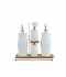 Ceramic spice box set with wooden stand Ceramic spice box set with wooden stand
