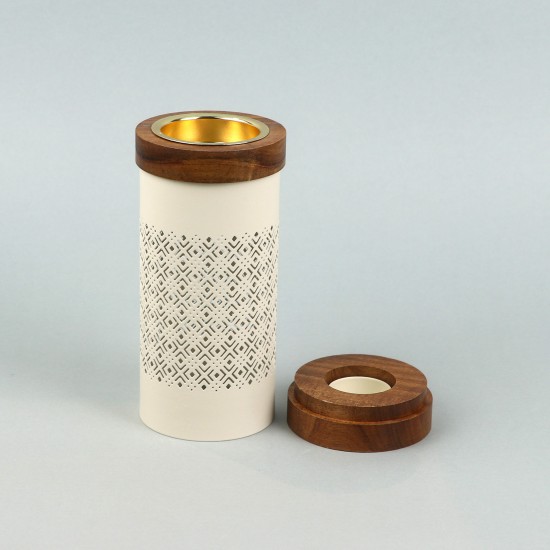 Decorative metal and wood incense burner - 2A20C200007