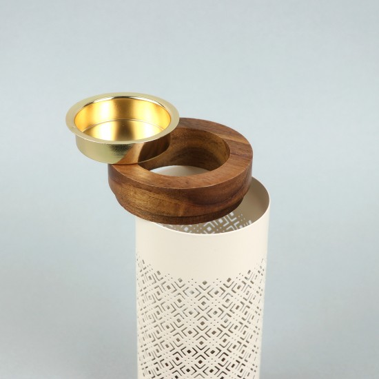 Decorative metal and wood incense burner - 2A20C200007