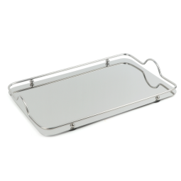 Elegant Steel Serving Tray - Rectangular - 27 x 42 cm / Silver