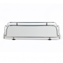 Elegant Steel Serving Tray - Rectangular - 27 x 42 cm / Silver