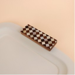 Metal tray with Indian wooden handle - 2N1C100129