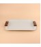 Metal tray with Indian wooden handle - 2N1C100129