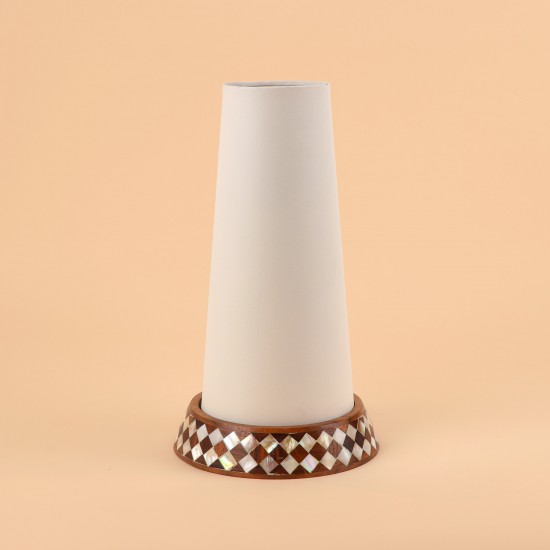 Decorative vase with a wooden base, Indian style