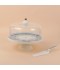 Cake stand with decorative ceramic spoon and gold accents, 11.5 inches - 2S1F300027