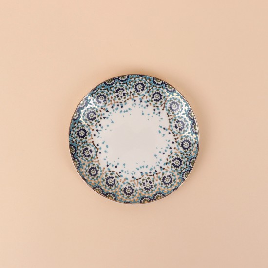 صحن  بتصاميم زخرفية مع لمسة ذهبية  مقاس 15 سم - 2S1MM100223