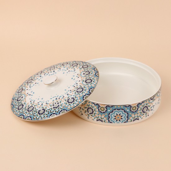 Decorative ceramic date bowl with a gold finish, measuring 25.3 cm x 9 cm - 2S1R400094