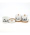 3-piece ceramic spice jar set with wooden stand