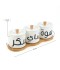 3-piece ceramic spice jar set with wooden stand