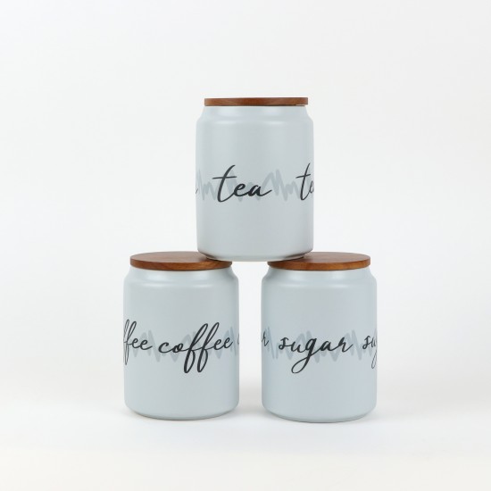 Modern Design Ceramic Spice Jar Set - 3 Pieces