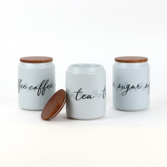Modern Design Ceramic Spice Jar Set - 3 Pieces