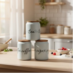 Modern Design Ceramic Spice Jar Set - 3 Pieces Modern Design Ceramic Spice Jar Set - 3 Pieces