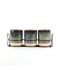 3-piece ceramic spice jar set with metal holder
