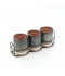 3-piece ceramic spice jar set with metal holder