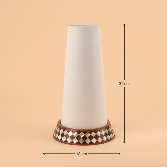 Decorative vase with a wooden base, Indian style