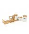 6-piece ceramic spice box set with wooden stand