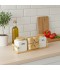 6-piece ceramic spice box set with wooden stand