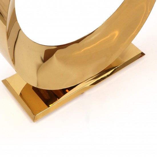 Console table with marble top and gold steel, 140cm Console table with marble top and gold steel, 140cm