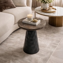 Elegant marble side table - 33*33*43cm - 2M2K100090