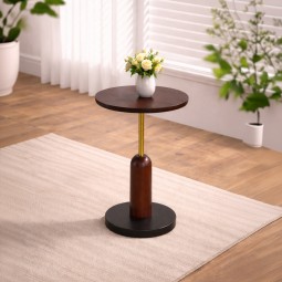 طاولة خدمة معدن بسطح خشب -34×54سم-2M2K100109