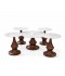 Round ceramic serving table with metal base - 5 pieces