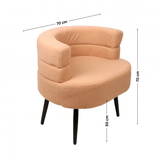 Single bouclé chair with metal legs - 2UU2-M01-061