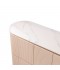 Beige Buffet Cabinet with Wooden Frame Top and Stainless Steel Base and Gold Parts - 150 cm