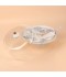 Cake stand with ceramic spoon featuring decorative designs and a silver finish, 11.5 inches in size